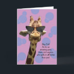 Funny Giraffe Birthday Card for Girl<br><div class="desc">Funny giraffe birthday card for any girl. This card is customisable with your personalised message or add a name.</div>