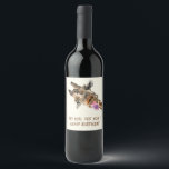 Funny Giraffe Birthday Wine Labels - Customisable<br><div class="desc">Birthday Wine Labels with Funny Giraffe Tongue Out and Playful Wink Cartoon Drawing Animal Smile - or Choose / Add Your Unique Text / Font / Colour / Size - Make Your Special Wine or Champagne Birthday Bottle Labels Gift - Resize and move or remove and add elements / image...</div>