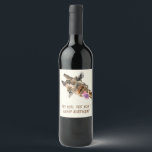Funny Giraffe Birthday Wine Labels - Customisable<br><div class="desc">Birthday Wine Labels with Funny Giraffe Tongue Out and Playful Wink Cartoon Drawing Animal Smile - or Choose / Add Your Unique Text / Font / Colour / Size - Make Your Special Wine or Champagne Birthday Bottle Labels Gift - Resize and move or remove and add elements / image...</div>