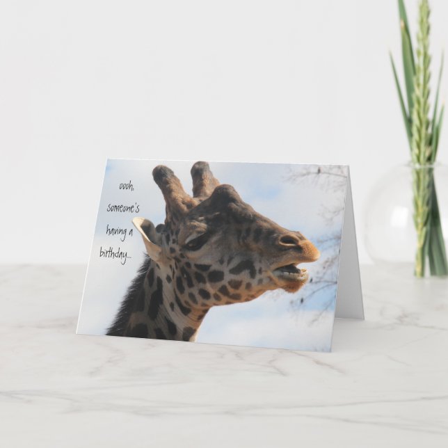 Funny Giraffe Birthday, You look Mahvelous! Card (Front)