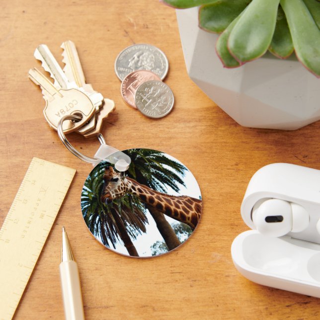 Funny Giraffe Blowing A Raspberry, Key Ring (Desk)