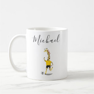 Funny Giraffe Boys Soccer Team Cute Personalised Coffee Mug