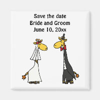 Funny Giraffe Bride and Groom Wedding Art