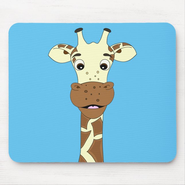 Funny giraffe cartoon kids mouse pad (Front)