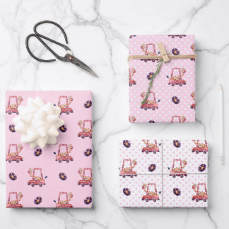 Funny Giraffe Collection - Pink Wrapping Paper Sheet