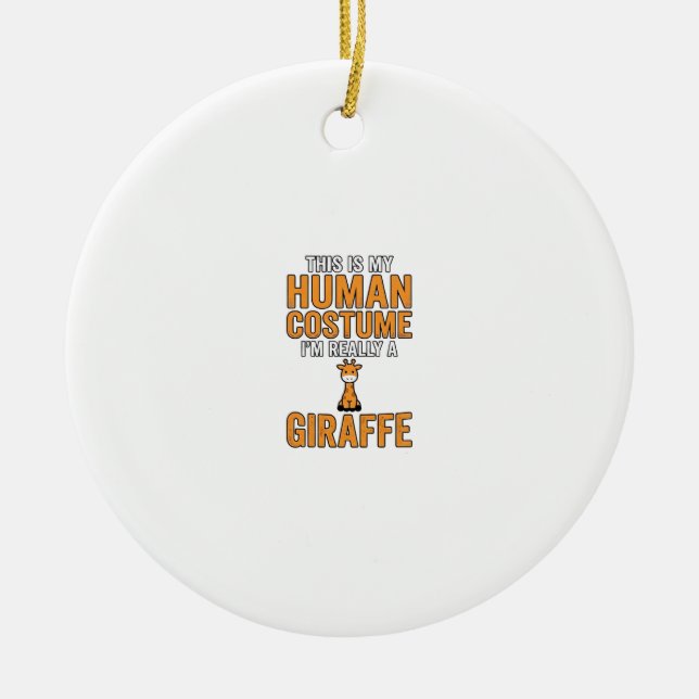 Funny Giraffe Costume Vector Shirt Design_1 Ceramic Ornament (Front)