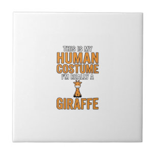 Funny Giraffe Costume Vector Shirt Design_1 Ceramic Tile