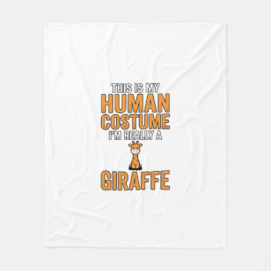 Funny Giraffe Costume Vector Shirt Design_1 Fleece Blanket