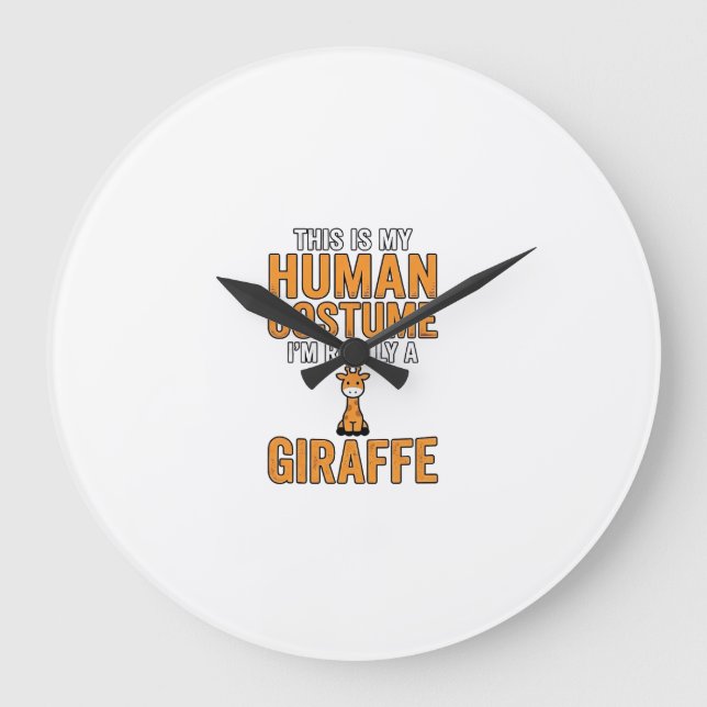 Funny Giraffe Costume Vector Shirt Design_1 Large Clock (Front)