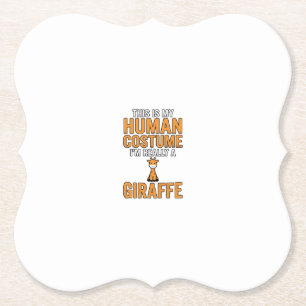 Funny Giraffe Costume Vector Shirt Design_1 Paper Coaster