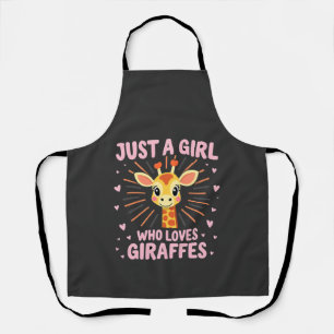 Funny Giraffe Design For Women Girls Safari Giraff Apron