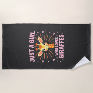 Funny Giraffe Design For Women Girls Safari Giraff Beach Towel