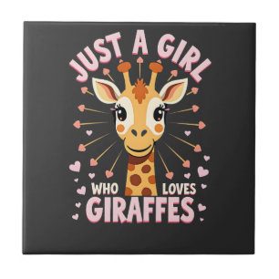 Funny Giraffe Design For Women Girls Safari Giraff Ceramic Tile