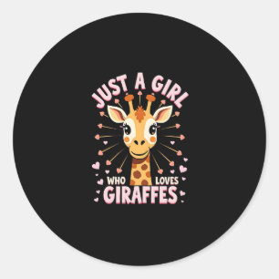 Funny Giraffe Design For Women Girls Safari Giraff Classic Round Sticker