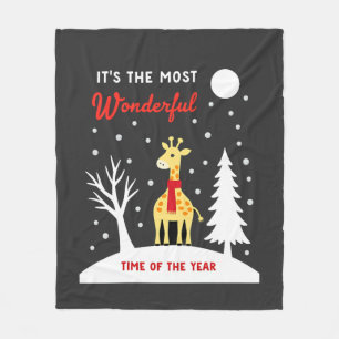 Funny Giraffe Design For Women Girls Safari Giraff Fleece Blanket