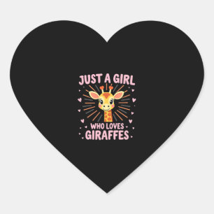 Funny Giraffe Design For Women Girls Safari Giraff Heart Sticker