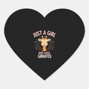 Funny Giraffe Design For Women Girls Safari Giraff Heart Sticker