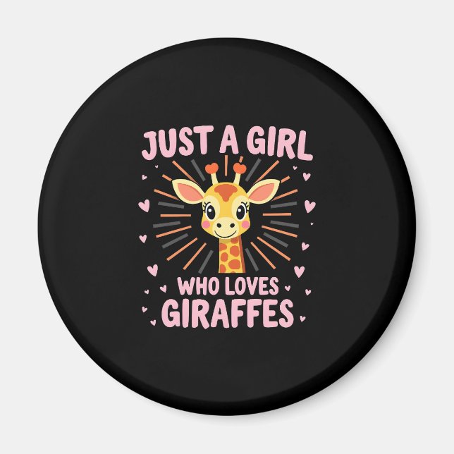 Funny Giraffe Design For Women Girls Safari Giraff Magnet (Front)