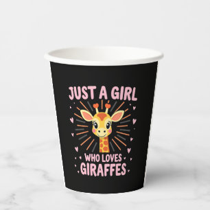 Funny Giraffe Design For Women Girls Safari Giraff Paper Cups
