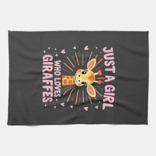 Funny Giraffe Design For Women Girls Safari Giraff Tea Towel