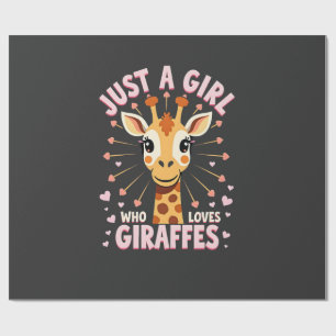 Funny Giraffe Design For Women Girls Safari Giraff Wrapping Paper