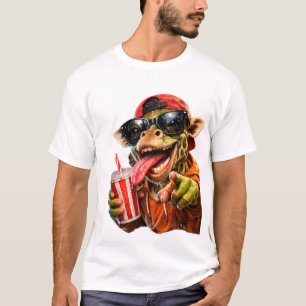 Funny Giraffe Drink Mode Shirt