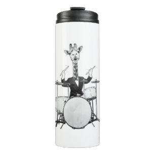 Funny Giraffe Drummer Drumer Drums Drumset Drumsti Thermal Tumbler