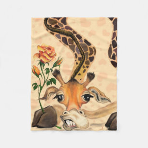 Funny Giraffe Fleece Blanket