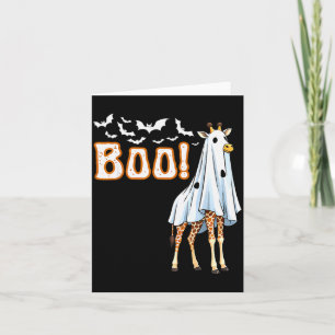 Funny Giraffe Ghost Boo Shirt Cute Animal Hallowee Card