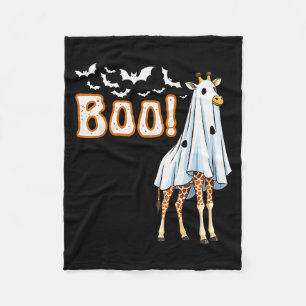 Funny Giraffe Ghost Boo Shirt Cute Animal Hallowee Fleece Blanket
