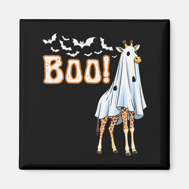 Funny Giraffe Ghost Boo Shirt Cute Animal Hallowee Magnet (Front)