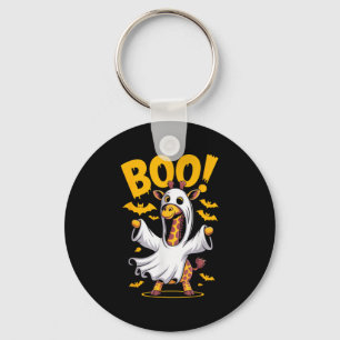 Funny Giraffe Ghost Costume Boo Halloween Outfit  Key Ring