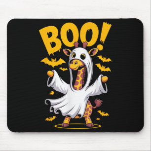 Funny Giraffe Ghost Costume Boo Halloween Outfit Mouse Pad
