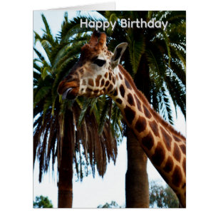 Funny Giraffe Giving A Raspberry Big Birthday Card