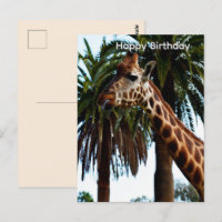 Funny Giraffe Giving A Raspberry Birthday Postcard
