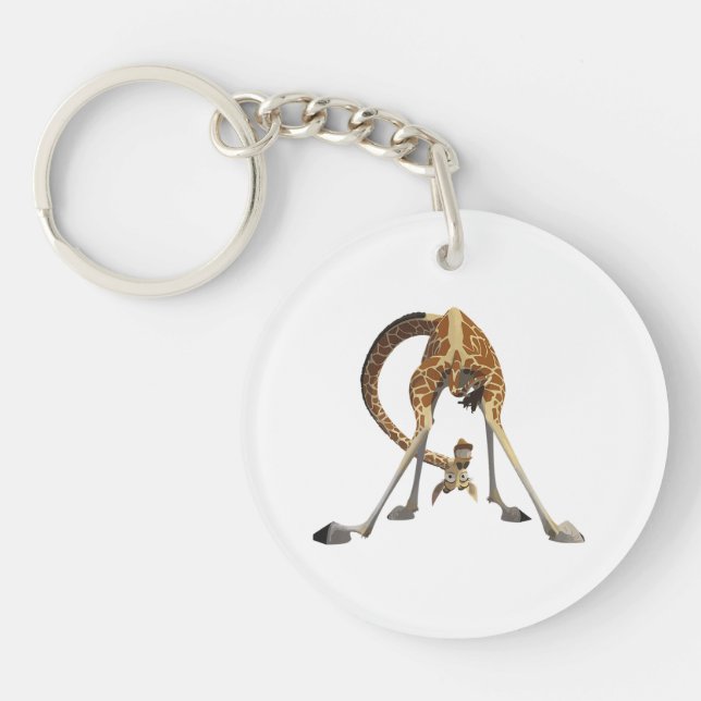 Funny Giraffe Graphic – Cute & Cool Design Animal Key Ring (Front)