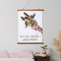 Funny Giraffe Hanging Tapestry - Custom Text