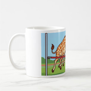 Funny Giraffe High Jump Cartoon Coffee Mug
