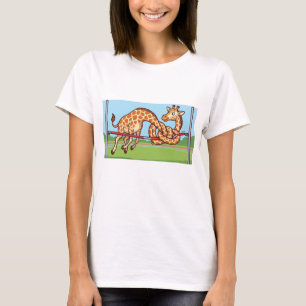 Funny Giraffe High Jump Cartoon T-Shirt