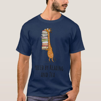Funny Giraffe Holding a Stack of Books Fuelled By T-Shirt