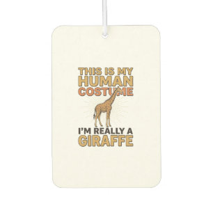 Funny Giraffe Human Costume Vintage Engraving Shir Car Air Freshener