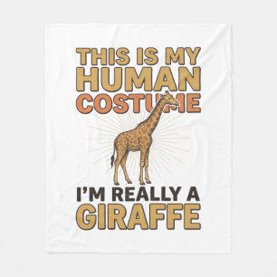 Funny Giraffe Human Costume Vintage Engraving Shir Fleece Blanket