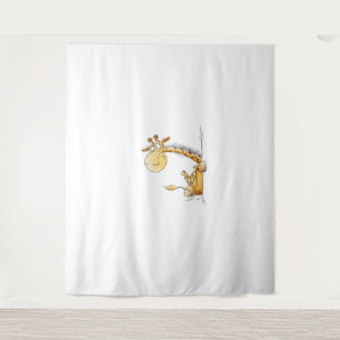 Funny Giraffe I Cute Cartoon Wild Animal Lover Fun Tapestry
