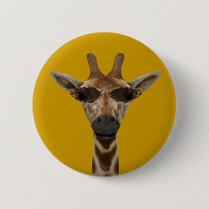 Funny Giraffe Incognito With Trendy Sunglasses 6 Cm Round Badge