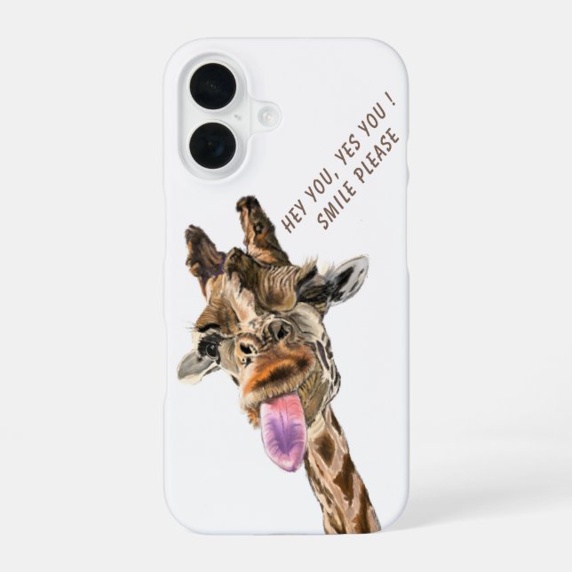 Funny Giraffe iPhone Case - Custom Text (Back)