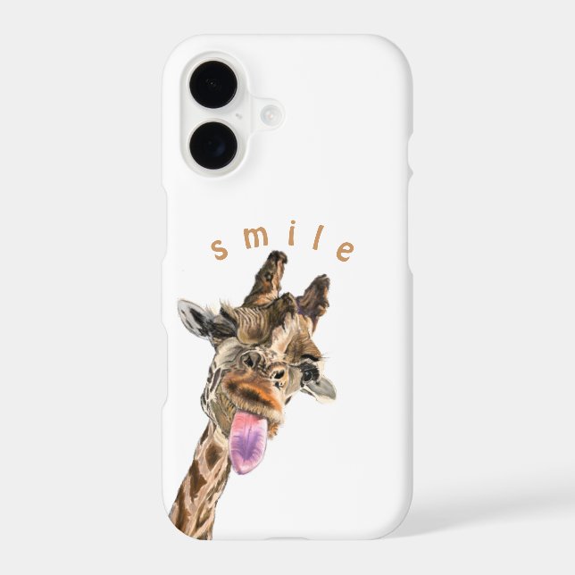 Funny Giraffe iPhone Case - Custom Text (Back)