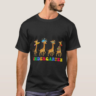 Funny Giraffe Kindergarten Back To School Teacher T-Shirt