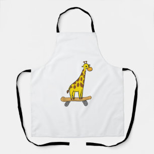 Funny Giraffe Lover Giraffe Skateboard Apron