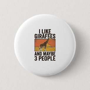 Funny Giraffe Lover Vintage Engraving Shirt Design 6 Cm Round Badge