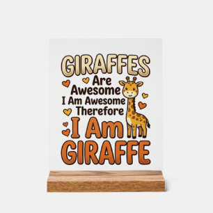 Funny Giraffe Lover Vintage Engraving Shirt Design Acrylic Sign